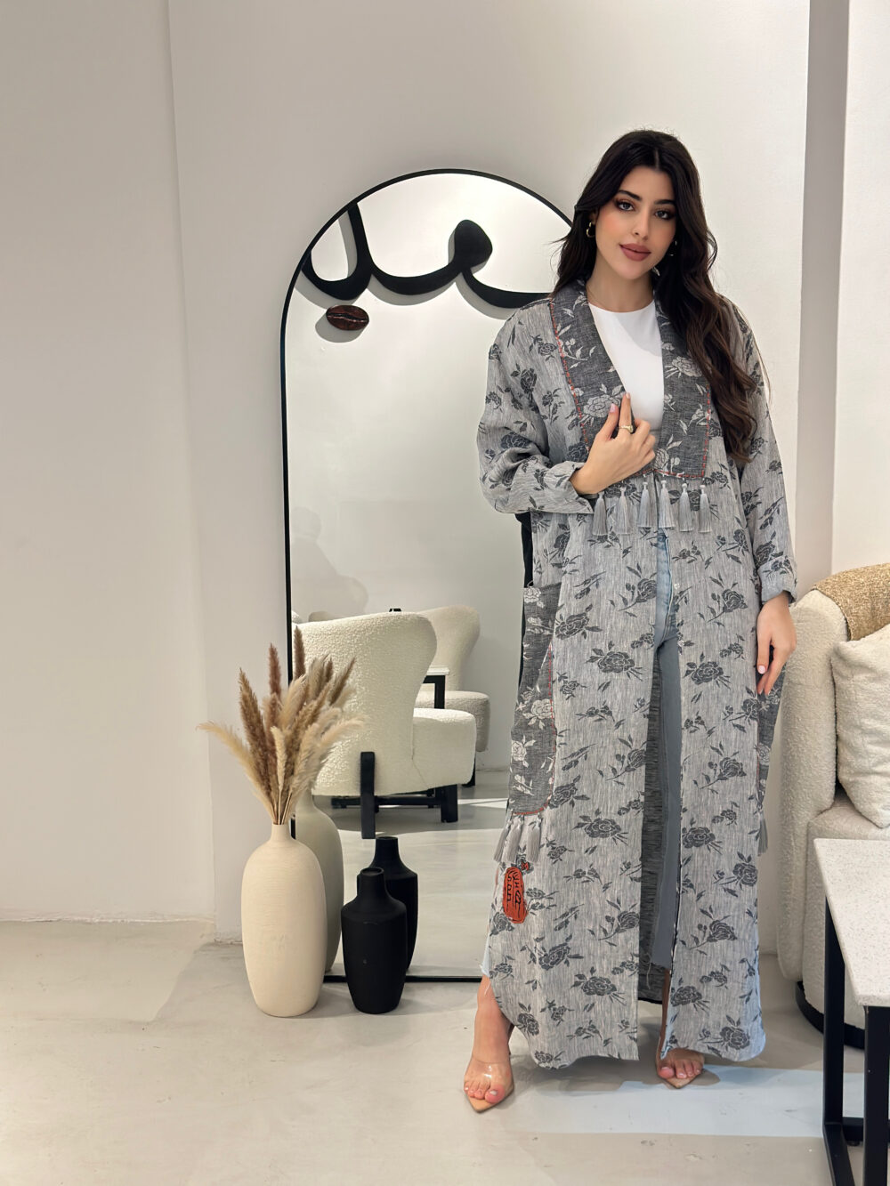 flowery linen jacquard